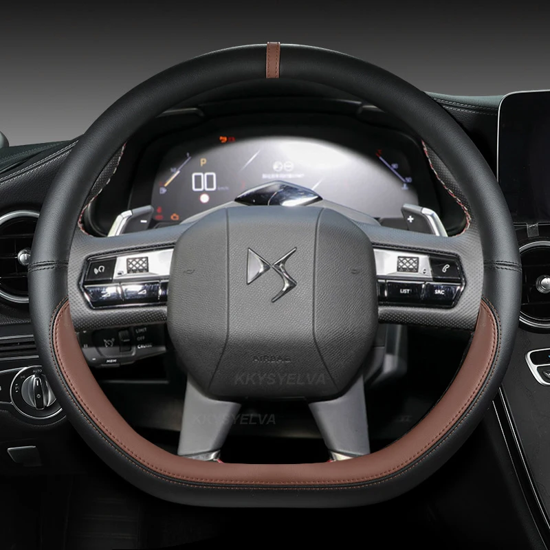 Фото Для Citroen DS3 DS4 DS5 DS5 DS 5LS DS6 DS7 DS9 искусственная кожа из микрофибры D-образной формы 38 см автомобильные аксессуары №5