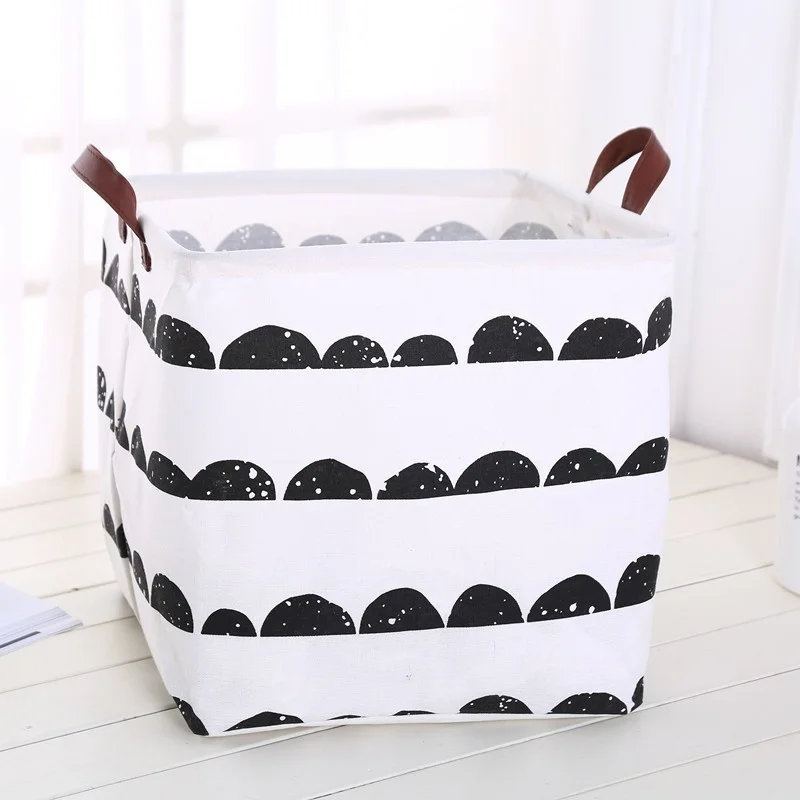 

Square Shape Cotton Linen Organizer Box Folding Toys Storage Basket Large Capacity Laundry Basket Sundries Barrels