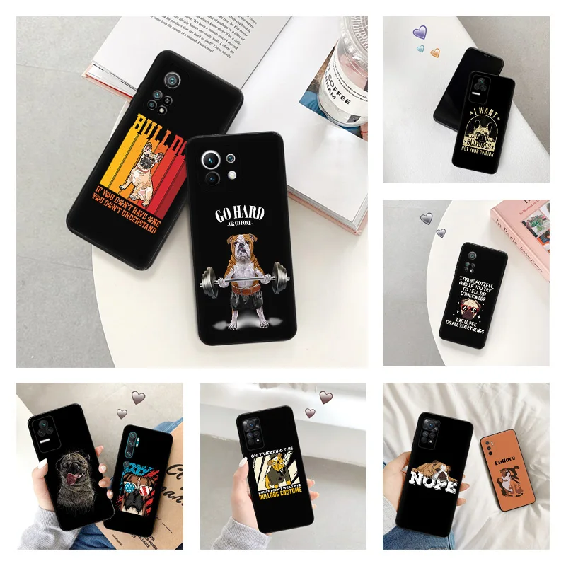 

Anti-Drop Soft Phone Case For Xiaomi Mi 11 Lite CC9e 11i Super Bulldog Pug Redmi Note 11s 11e 11t 5G 11se K40 Pro Back Cover