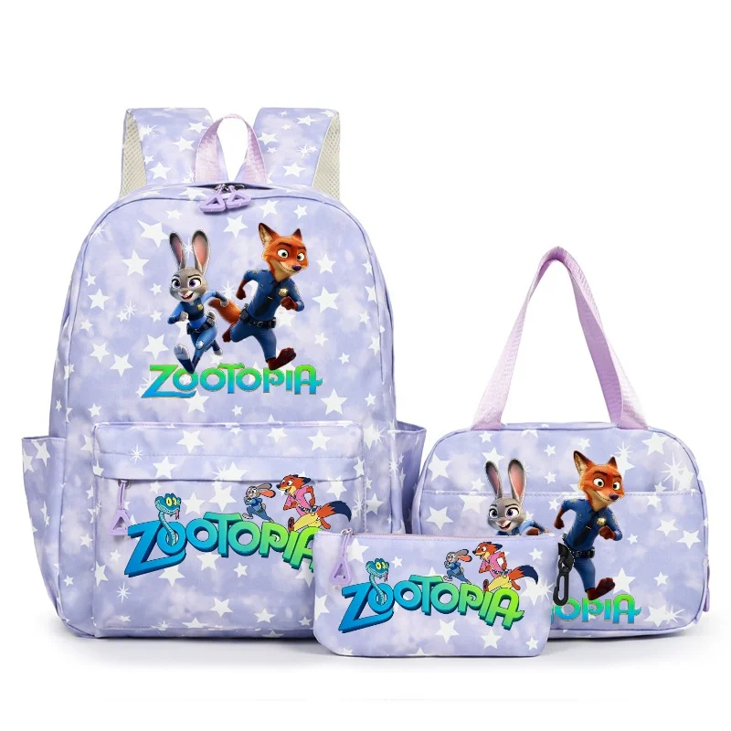 Рюкзаки Judy Nick Zootopia 2, 3 шт., нейлоновые рюкзаки с героями мультфильмов, повседневные школьные рюкзаки большой вместимости, легкие дорожные рюкзаки Mochilas (art.: 3920daca9dd01) - 3920daca9dd01