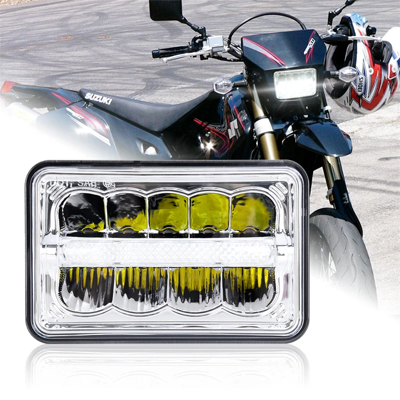 4x6 Rectangular LED Headlights For Honda XR Suzuki DRZ Motorcycle Accessories Rectangular 6X4 Inch For KW Kenworth