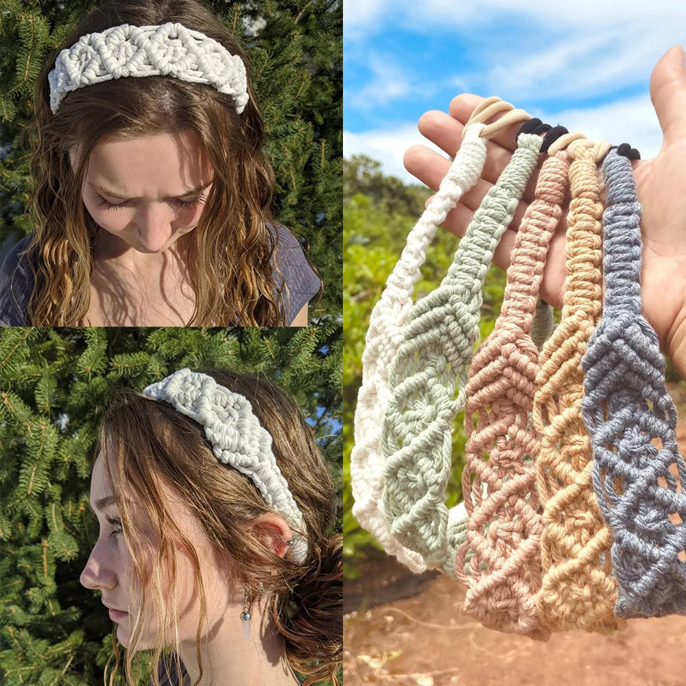 

Haimeikang New Crochet Hair Band Women Scarf Solid Color Knitting Headbands Bandanas Wide Elastic Hairbands Fashion Accessories