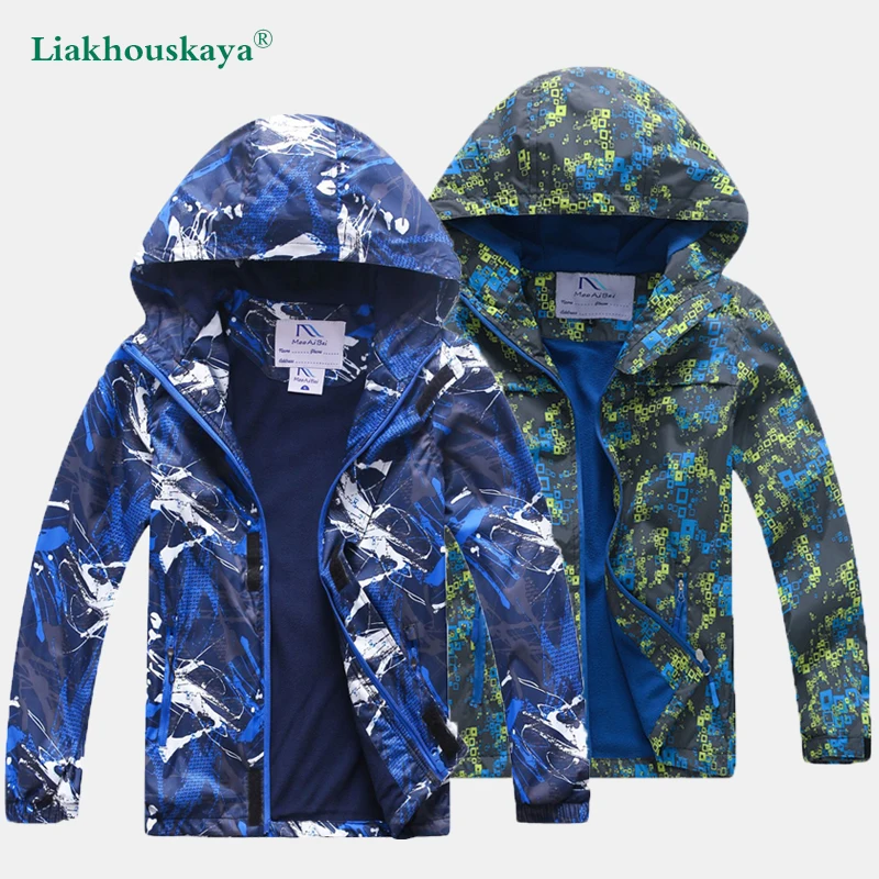 

Spring Boy Fleece Jacket 2022 Autumn Kids Trench Coat Children Outerwear Hoodies Coats Windbreaker For Boys Waterproof Clothing