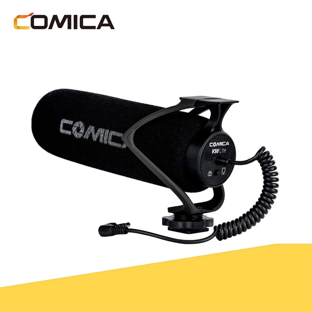 

Конденсаторный микрофон Comica CVM-V30 LITE, микрофон с шумоподавлением для цифровой зеркальной камеры Canon, Nikon, смартфона, видеокамеры