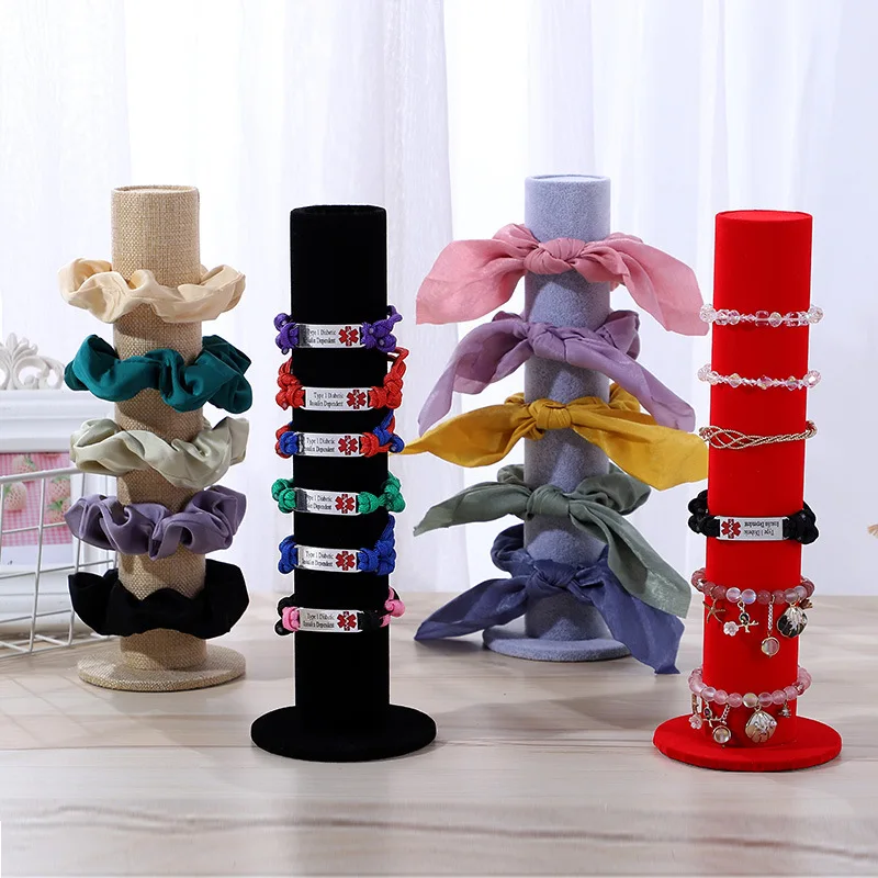 

Hairband Display Rack Flannelette Headband And Head Rope Display Stand Watch Hairband Bracelet Storage Rack Jewelry Organizer