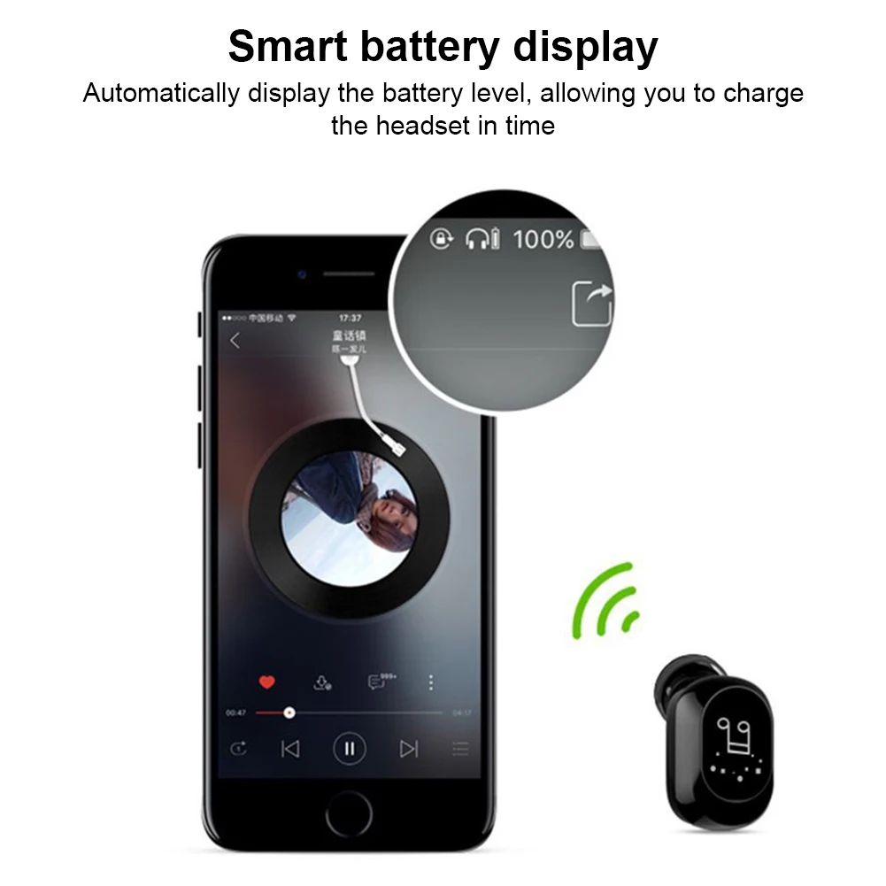 Миниатюрные Bluetooth-наушники стереонаушники-вкладыши беспроводная гарнитура