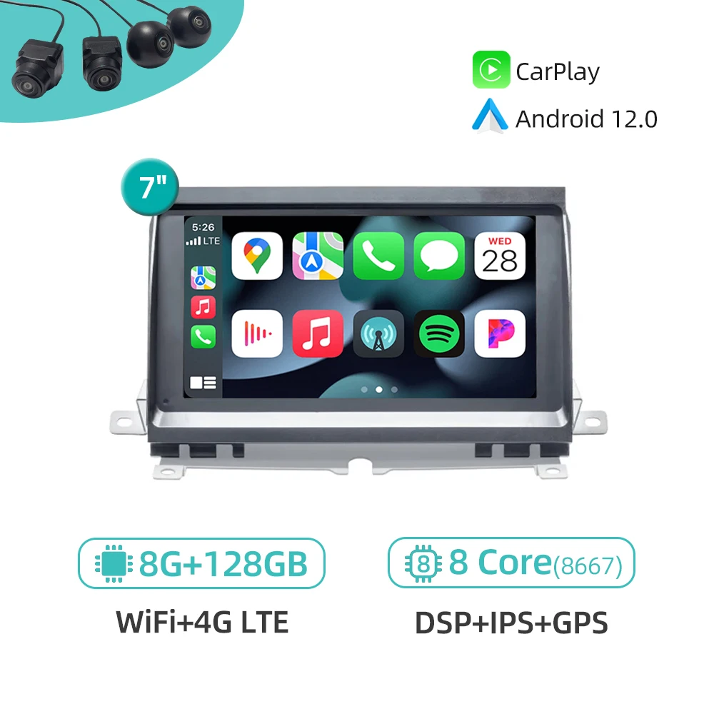 

8G 128G CarPlay Android 12.0 Автомобильный мультимедийный плеер Wi-Fi навигация DSP Автомобильное радио для Land Rover Discovery 3 LR3 L319 2004-2009