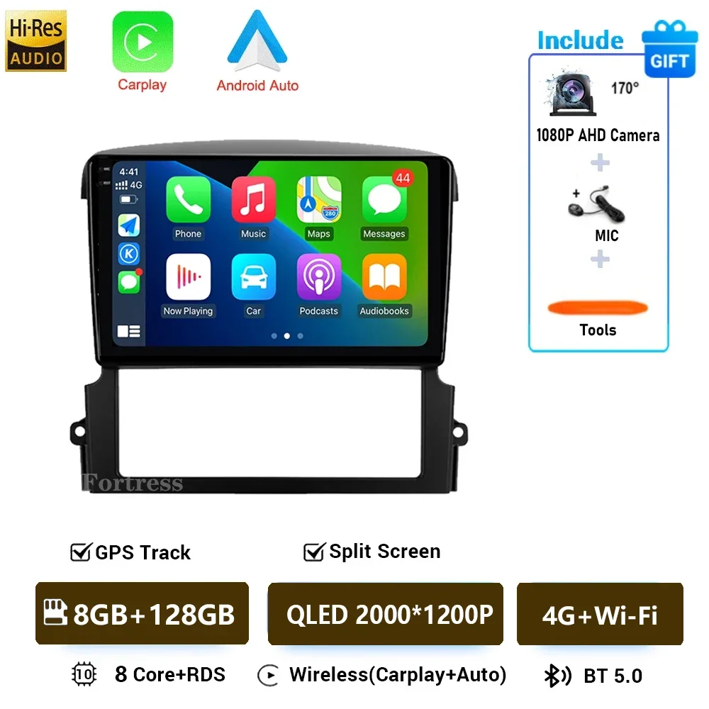 

Автомобильный радиоприемник Android 16, стерео Carplay для Kia Sorento BL 2002-2011, авто мультимедийный видеоплеер, GPS-навигация, 2DIN, DVD, 5G, Wi-Fi