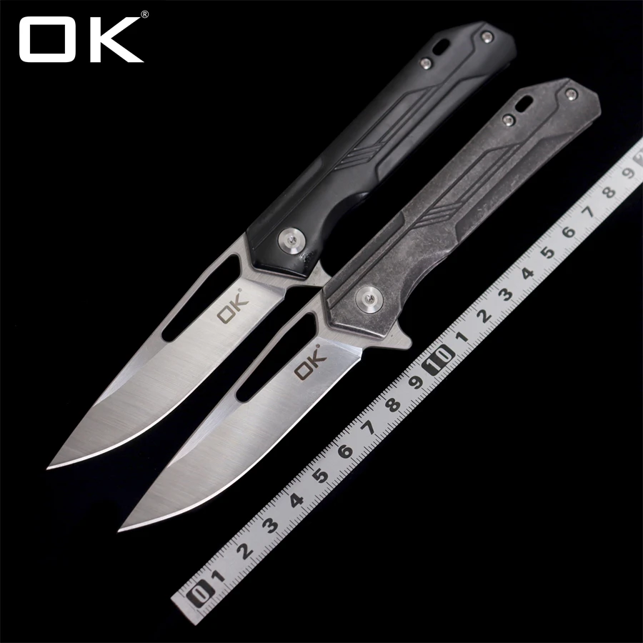 

OK-E1 Steel Handle D2 Blade Bearing Outdoor Camping Hunting Pocket Tactical EDC Tool Folding Knife