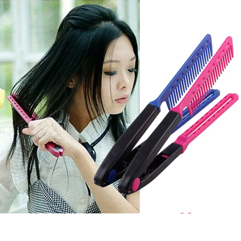 

V-образный моющийся складной выпрямитель для волос Расческа «сделай сам» Парикмахерская щетка инструмент для укладки аксессуары