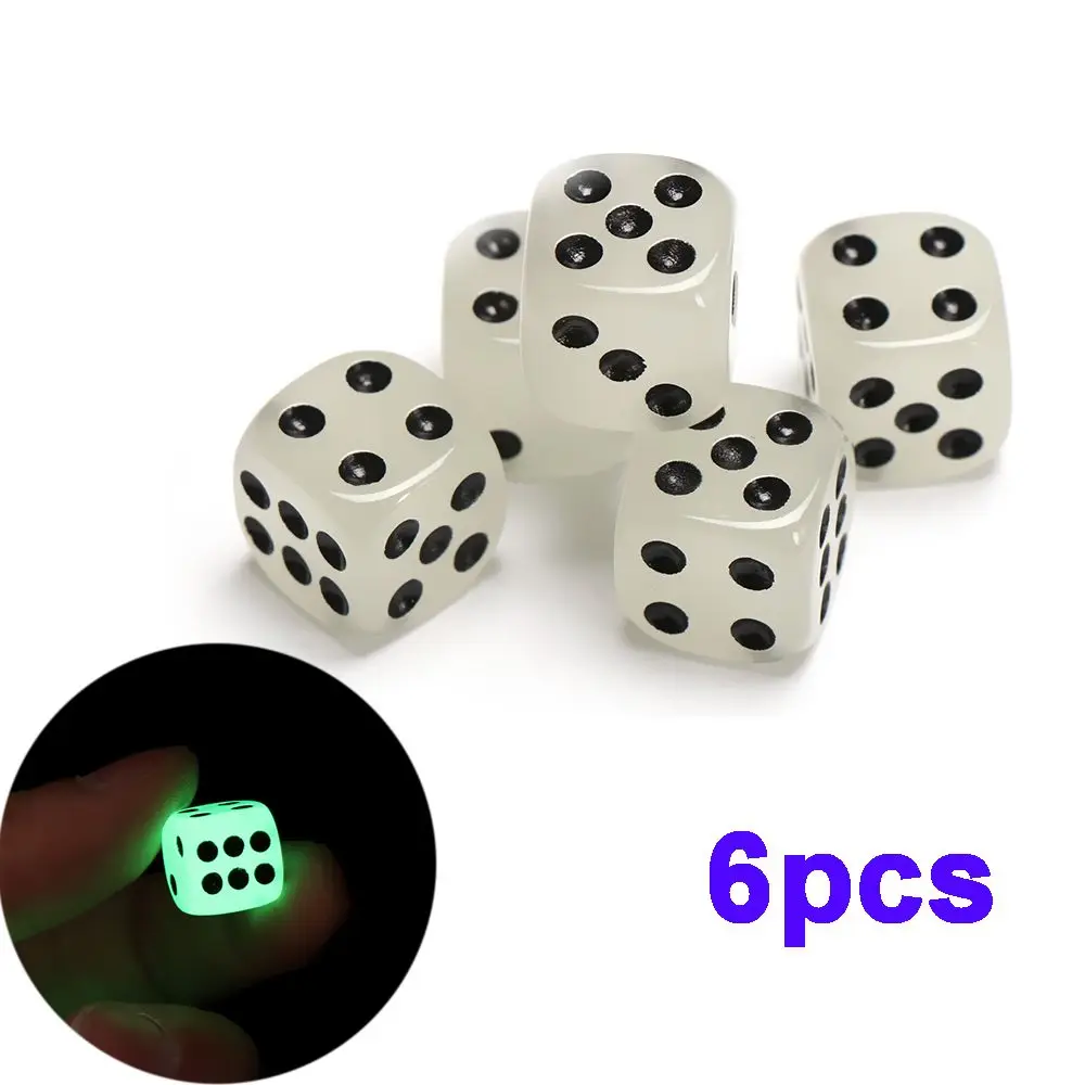 

Round Corner 6pcs Table Games Club Bar Luminous KTV Entertainment Game Dices Gambling Dice Board Game