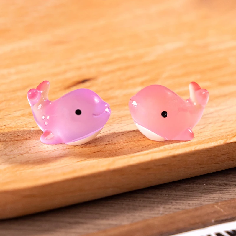 2 шт. модные имитация светящегося кита миниатюрные фигурки мультяшная милая