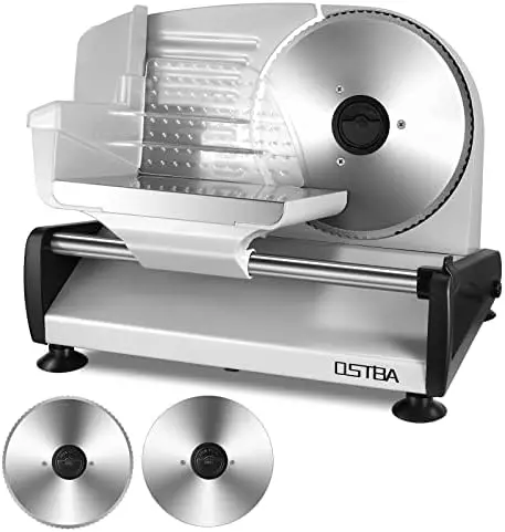 

Slicer 200W Deli Food Slicer with 2 Removable 7.5" Stainless Steel Blade, Adjustable Thickness Meat Slicer for Home Use, Ch