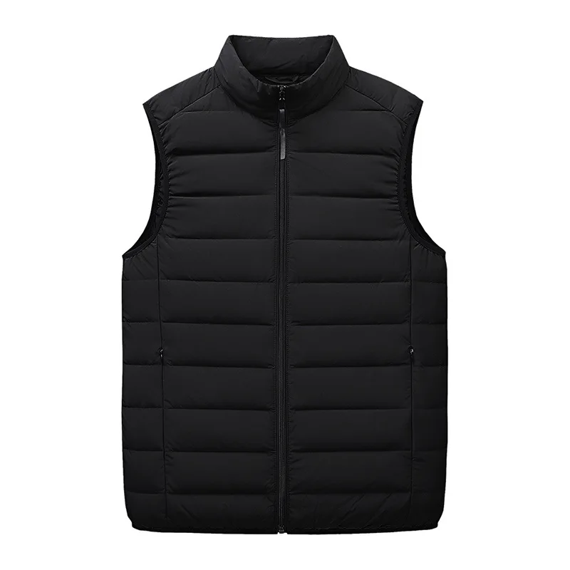 Down Vest for Men In Autumn and Winter New Stand Collar Waistcoat White Duck Down Light and Warm Casual Coat