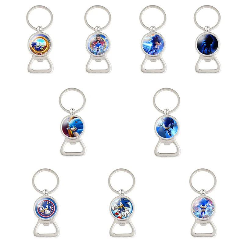 

Cartoon Anime Cartoon Sonic The Hedgehog Keychain Car Keyring Bottle Opener KeyRing Jewelry Accessories Keyring Gifts