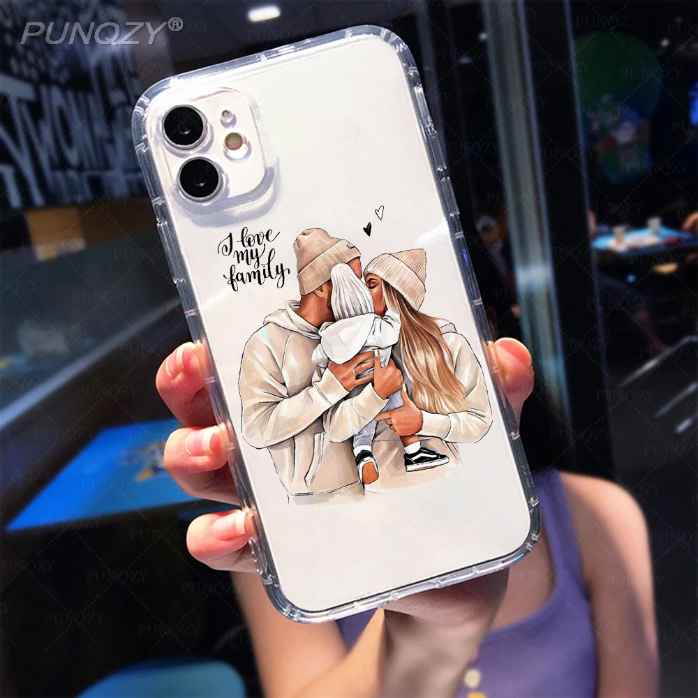 Cute MaMa Girl Boy Mom Baby Phone Case For IPhone 13 pro 11 pro 14 PRO MAX XR XS 7 Mother's Day Soft TPU Cover for iphone 12 pro