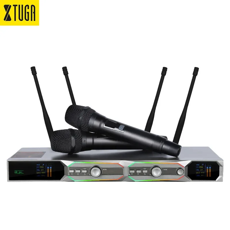 XTUGA GA808 Профессиональный UHF караоке домашний пение динамический беспроводной