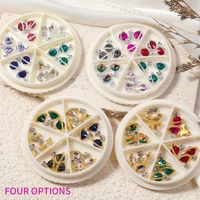 6 grids 3d alloy planets of different colors nails jewelry parts mixed decoration three dimensional diy art design accessories
