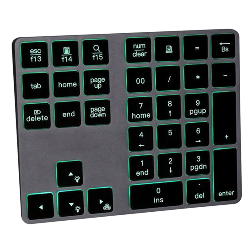 

1 PCS Backlight Bluetooth Numeric Keypad RGB Rechargeable 34 Keys Keypad Aluminum Numpad Keyboard For PC Laptop