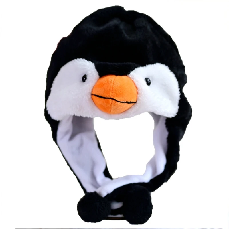 

Penguin hat Ski Hat Animal Earflap hat Plush Trapper Hat Winter Bomber Hat Hooded Hat Fleece Earflap Hat Beanie
