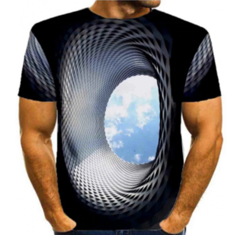 

Футболка мужская оверсайз с круглым вырезом, модная тенниска с короткими рукавами, Винтажная Майка свободного покроя с 3D-принтом, лето