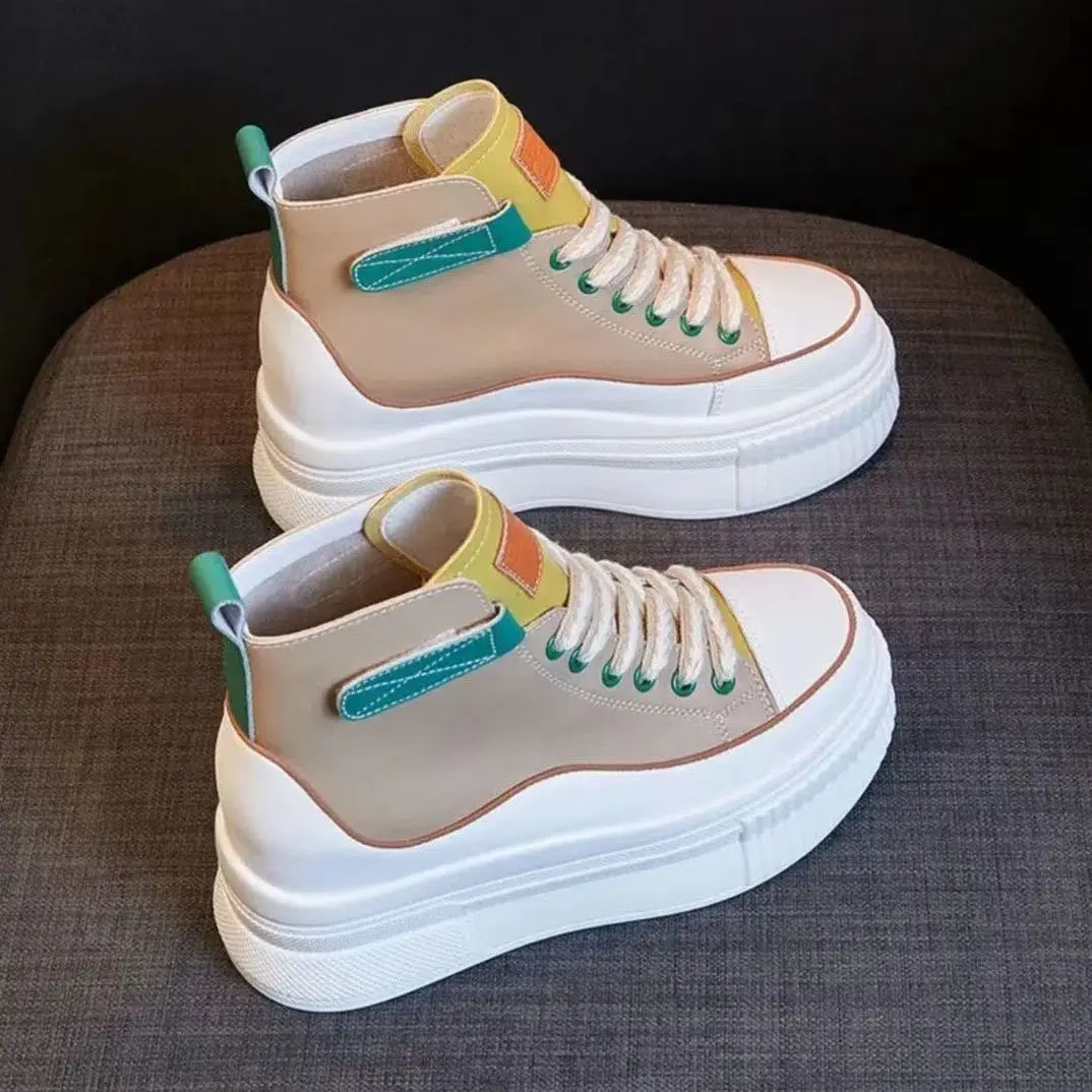 High-Top Height Increasing Insole 7cm Women's Autumn and Winter New Platform Boots Casual High Street INS Sports Board Shoes