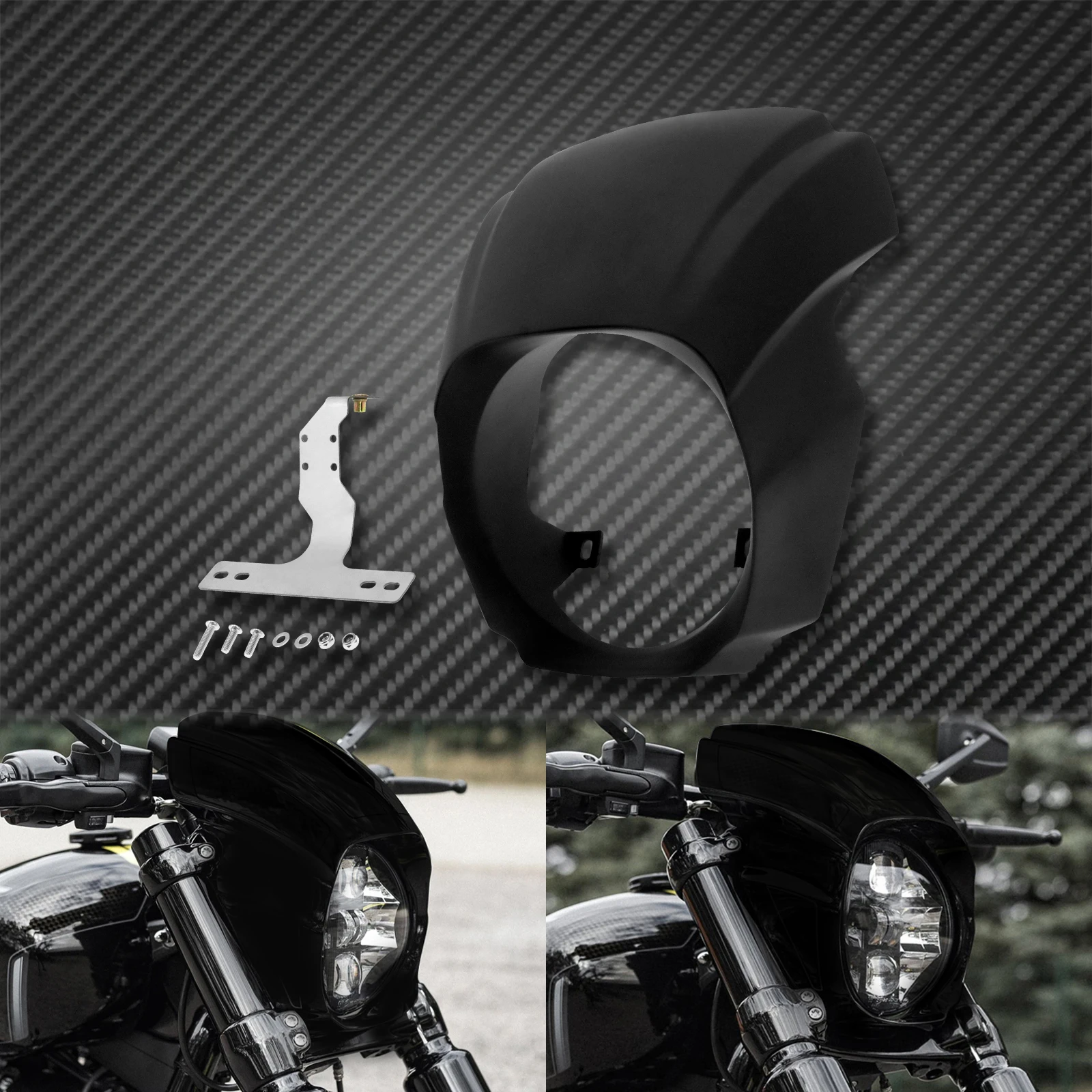 Мотоцикл ABS передняя фара обтекатель покрытие глянцевый черный/матовый черный