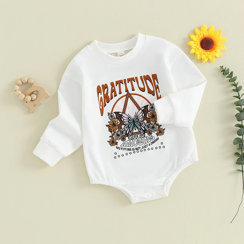 

Детский комбинезон с длинным рукавом и принтом в виде бабочек