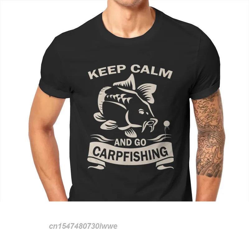 

Keep Calm And Go Unique Tshirt Carp Fishing Fisher Casual Size Xs-3xl T Shirt Newest Stuff For Men Women