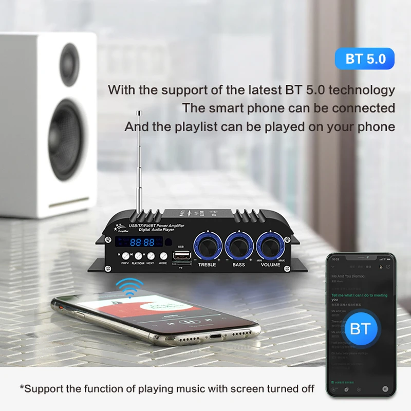 KINTER MA-500 Цифровой усилитель Bluetooth 5 0 15 Вт x 4 канала мощность 12V3A плата