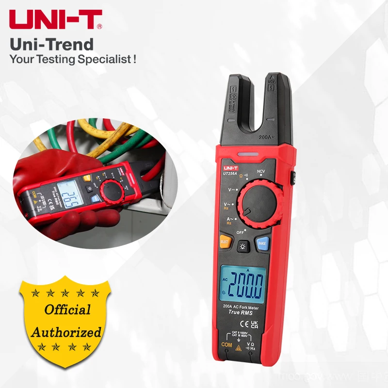 UNI-T UT256A Цифровой вилочный измеритель переменного тока 200 А True RMS Интеллектуальная
