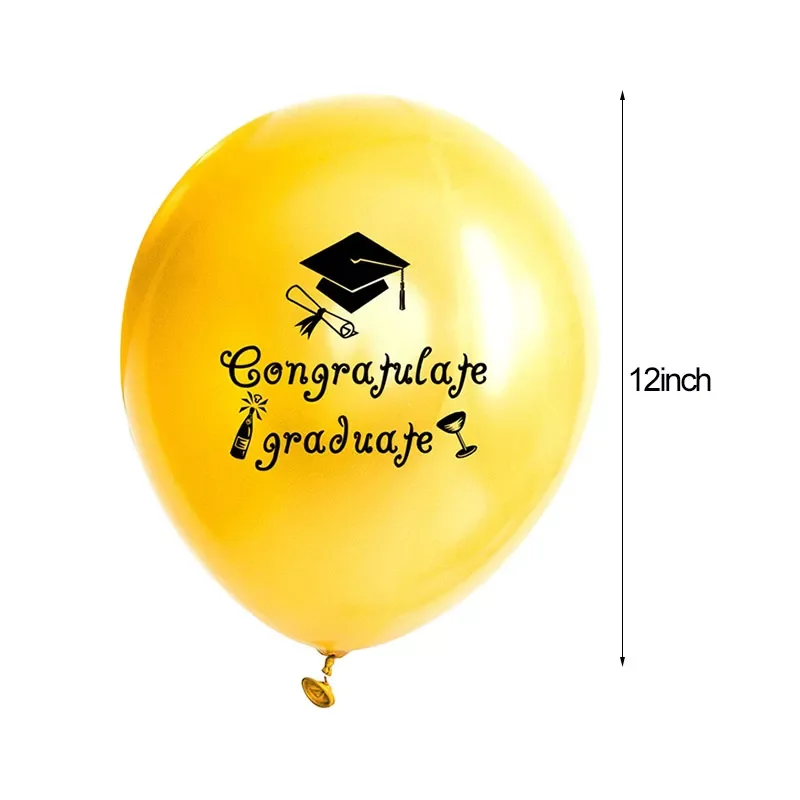 

New 1-15pcs Graduation Balloons Gold Silver Black Latex Balloon Confetti Ballons 2022 Congratulation Grad Party Decoration Suppl