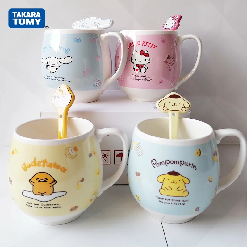 

Takara Tomy Cinnamoroll Babycinnamoroll Ceramic Cup Hello Kitty Pom Pom Purin Cute Coffee Cup Mug