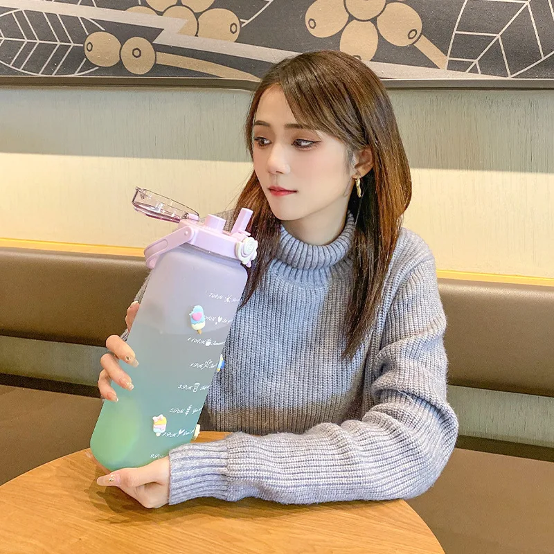 Большой объем 2 л чайник со шкалой для занятий спортом на открытом воздухе