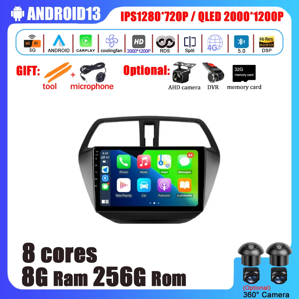 

Car Accessories Radio Multimedia Video Player Navigation GPS Android 13.0 For Suzuki SX4 2 S-Cross 2012 - 2016 IPS Screen DVD