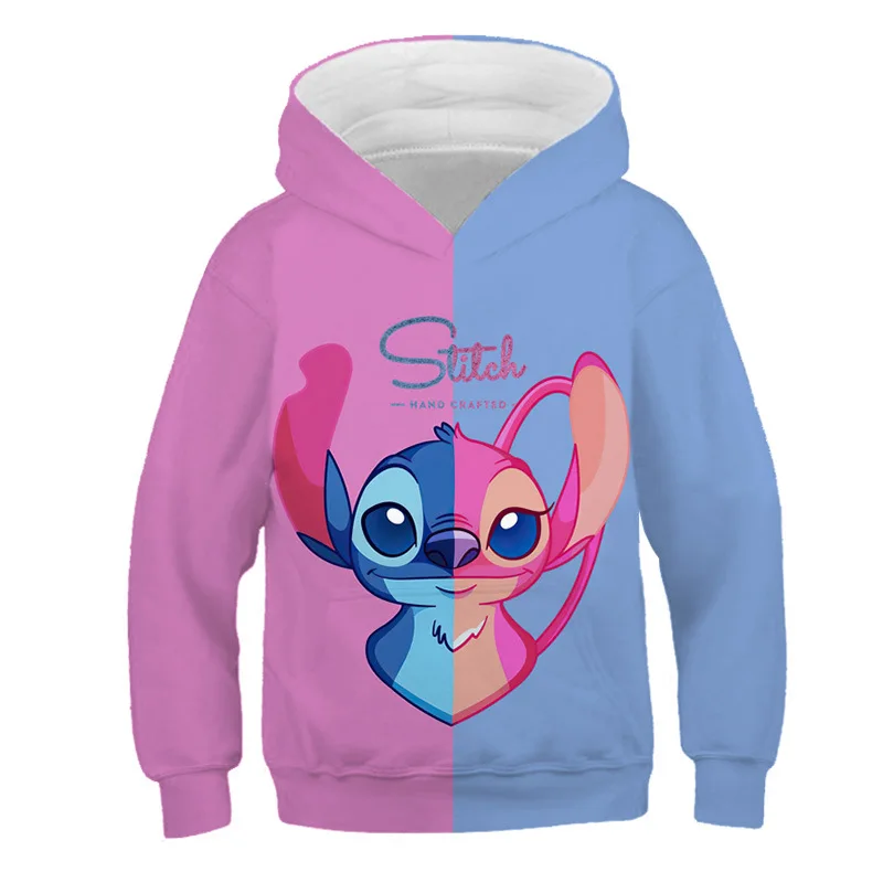

Kids Cartoon Stitch Hoodies Stitch Sweatshirt Long Sleeve Children Clothes Boys Girls Cool Tops 1-16 Years Kids Stitch Hoodies