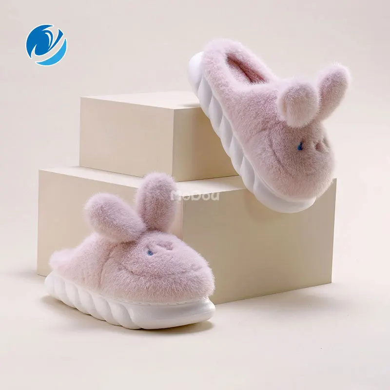 

Женские плюшевые шлепанцы Mo Dou из 2022 хлопка, уличные шлепанцы на толстой подошве из ЭВА, дизайнерские удобные зимние домашние шлепанцы с под...