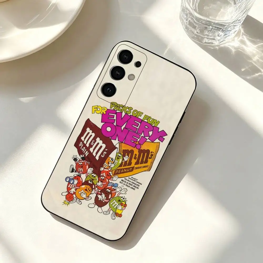 Фото Забавный чехол для телефона с дизайном M&Ms Candy для Samsung Galaxy S23, S24, S25, S22, Ultra, S21, Plus, FE, Lite, Note, 10, черный чехол №2