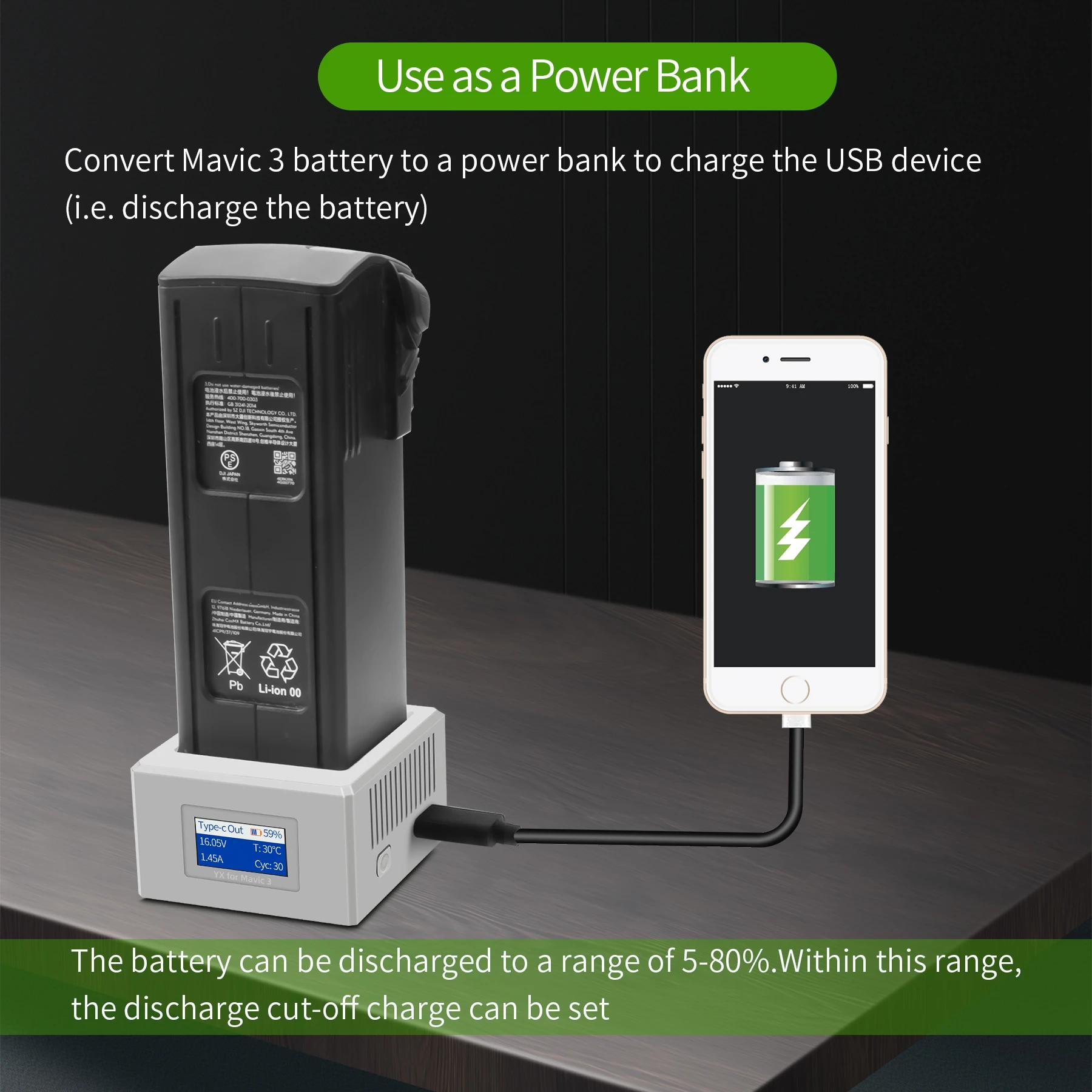 

Suitable for DJI MAVIC 3 charger for DJI MAVIC 3PROcolor screen multifunctional charger