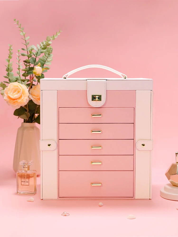 Luxury Jewelry Organizer Storage Box Large Capacity Multi Layer Jewelry Box Earrings Display Organizer for Cosmetics Gift Ideas