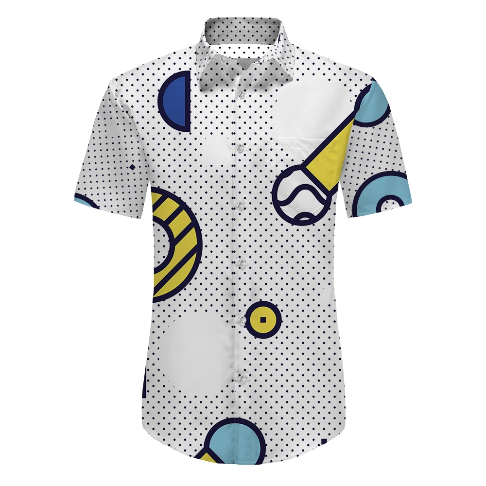 

Hawaiian Men's Shirt Printed T-Shirt V-Neck Top 3d Personalized Casual Vacation Short Sleeve Pullover Men's T-Shirt 2022