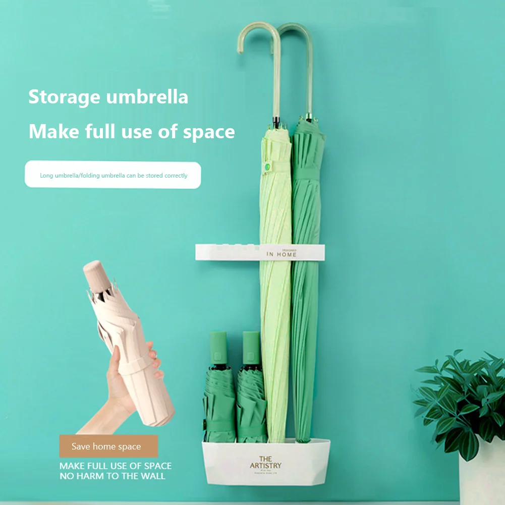 

Подвесной самоклеящийся стеллаж для зонта, держатель для входного зонта, Домашний Органайзер без отверстий, съемная мойка для балкона, крыл...