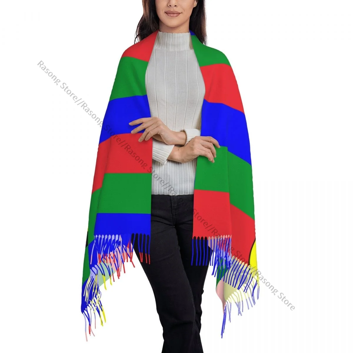 Большой шарф с кисточками 196*68 см зимняя теплая шаль из пашмины накидка Bufanda