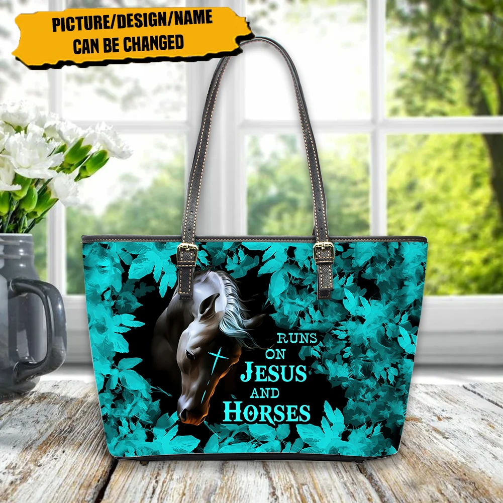 

FORUDESIGNS Animal Horse Print Shoulder Bags for Women Custom Name Design Purses and Handbags Luxury Bolsa Feminina