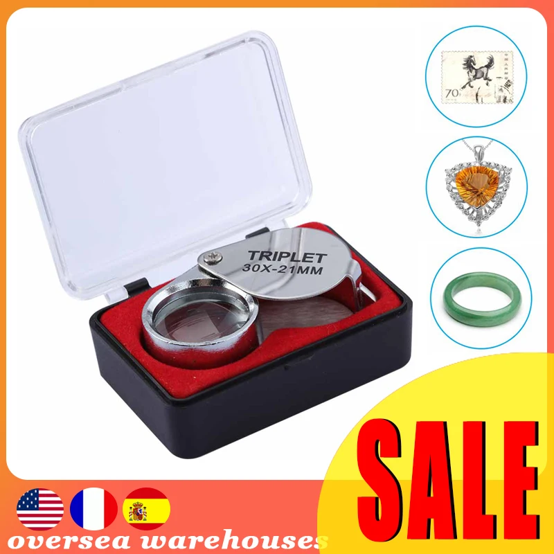 

Metal Foldable Magnifier Jeweler Magnifying Glass Tool Jewellerys Loupe Jewelry Glass Lens Magnifying Triplet Glass Diamond Tool