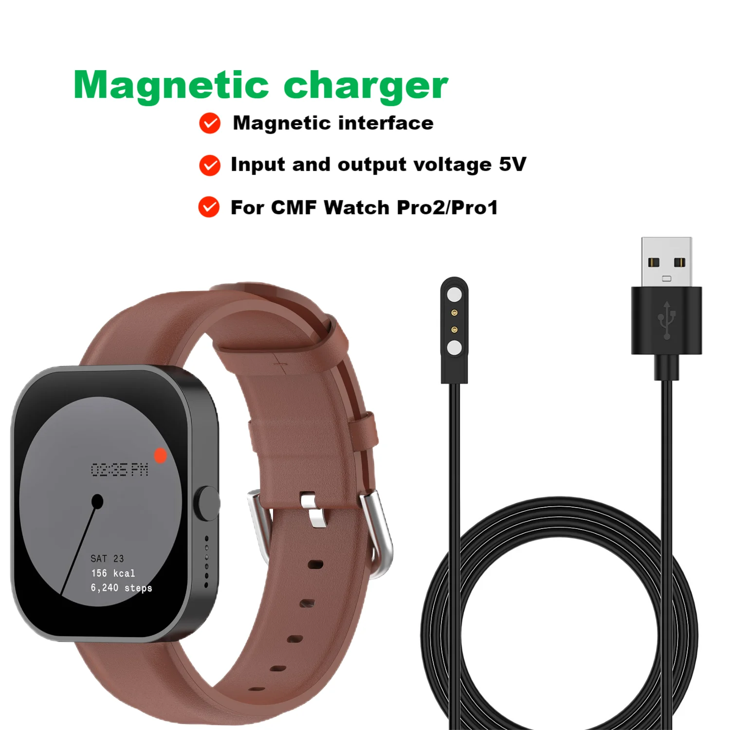 Магнитный USB-кабель для зарядки CMF Watch Pro 2 1