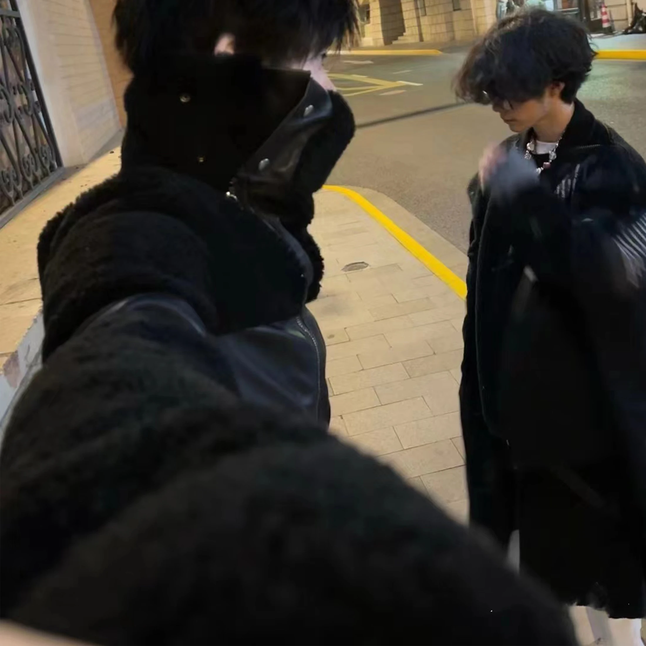 NIGO Мужская и женская кожаная куртка с лоскутным воротником модная уличная крутая