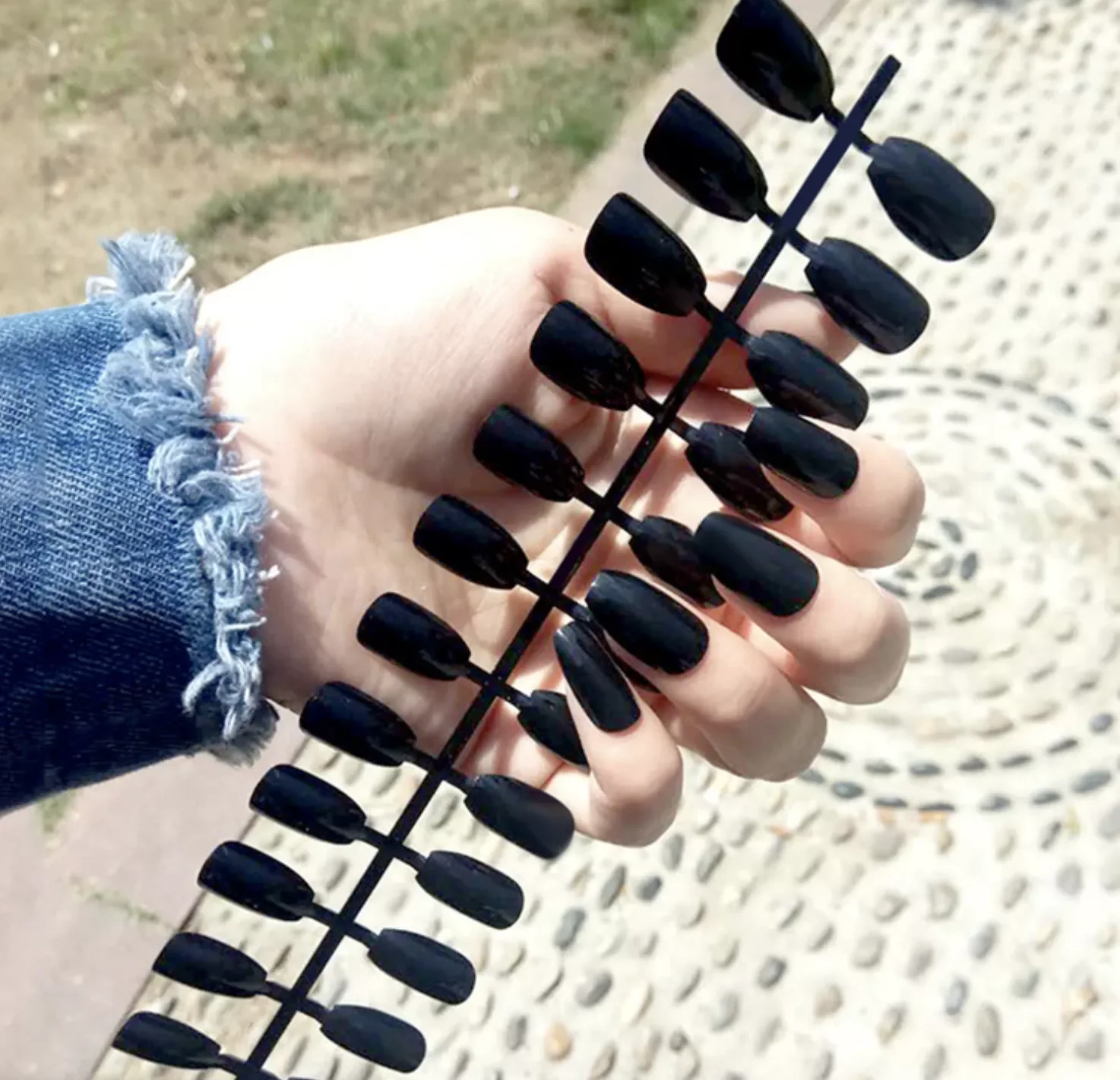 

2022NEW Nails Press On Nails Top Forms for Nails Tips Nail Fake Manicure Reusable False Nails Set Solid Color Short Ballet 24Tip