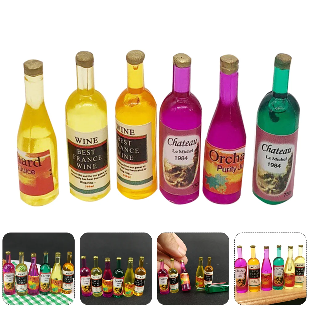 

12 Pcs Mini Bottle Miniature Plastic Adorable Bottles Decor Toy Lovely Beautiful Decors Decoration Child