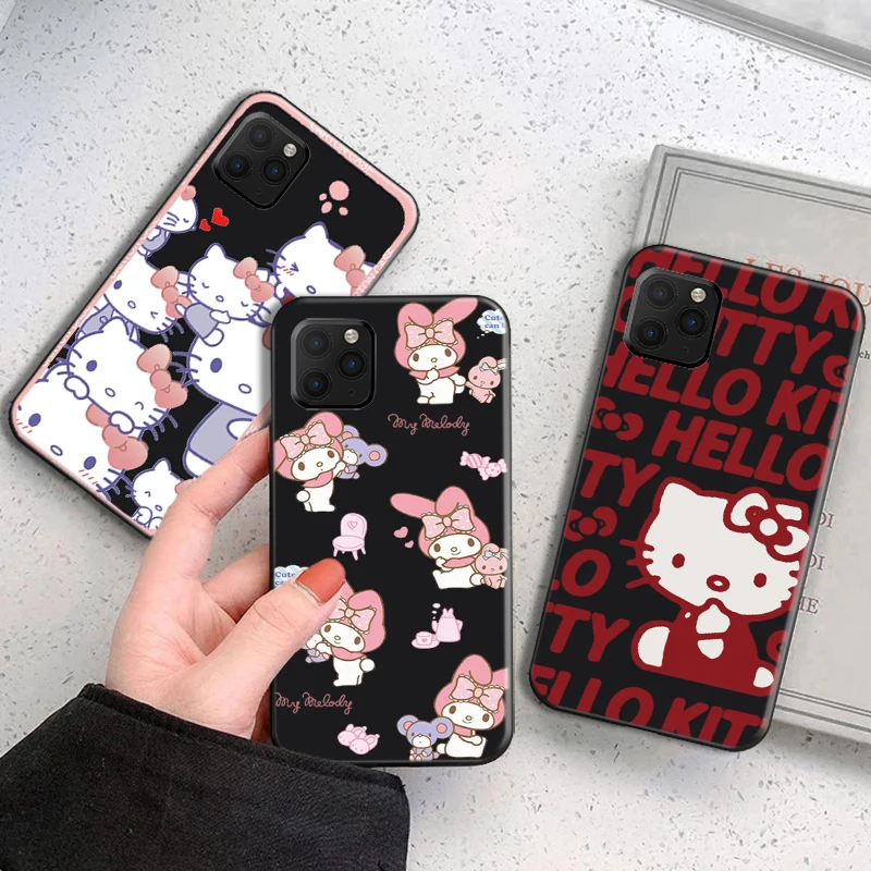 

MINISO Cartoon Hello Kitty Phone Case For Funda IPhone 13 11 Pro Max 12 Mini X XR XS Max SE 2020 Coque Back Carcasa